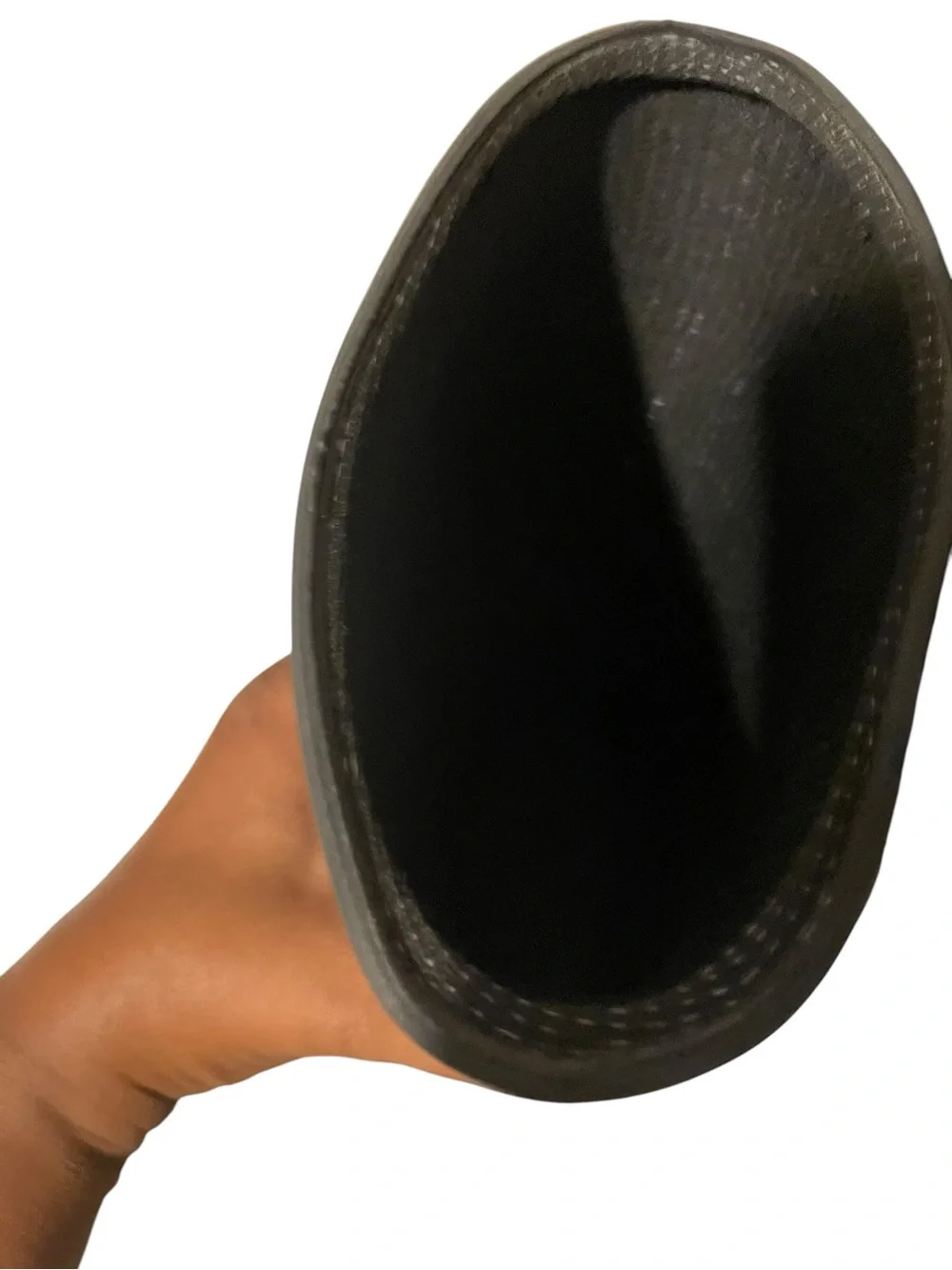 Tall Black Rubber Rain Boots with Brown Outsoles youth size 6